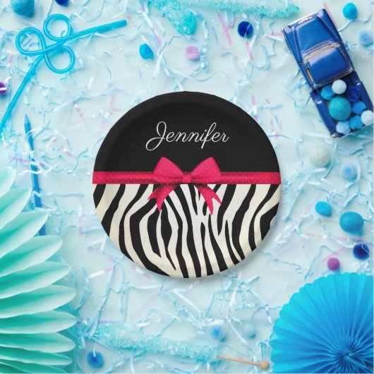 Zebra Print Pappteller (Party)