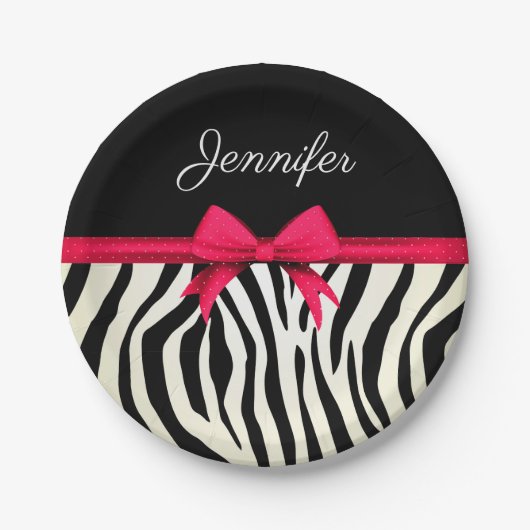 Zebra Print Pappteller (Vorderseite)