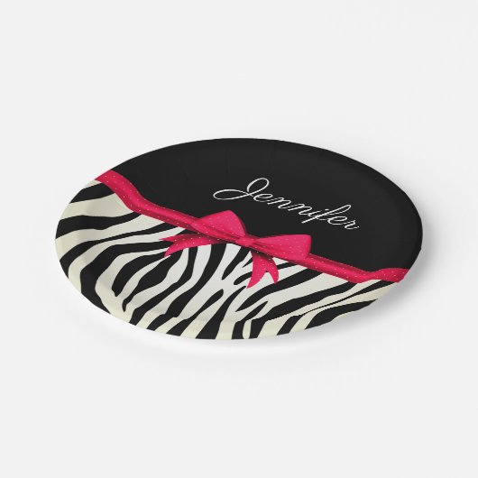 Zebra Print Pappteller (Schrägansicht)