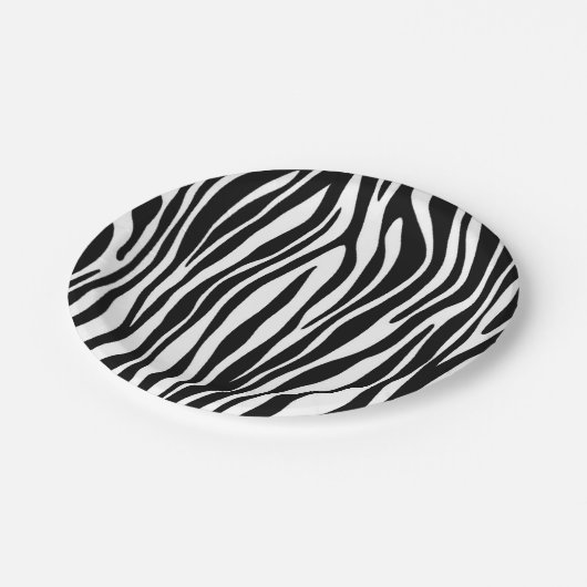 Zebra Print Pappteller (Schrägansicht)