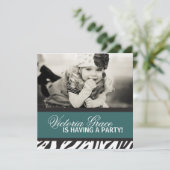 Zebra Print Party Einladung (Stehend Vorderseite)