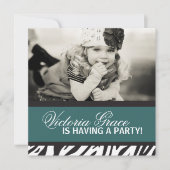 Zebra Print Party Einladung (Vorderseite)