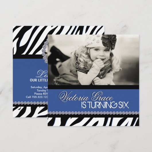 Zebra Print Party Einladung (Vorne/Hinten)