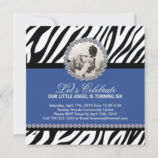 Zebra Print Party Einladung (Rückseite)