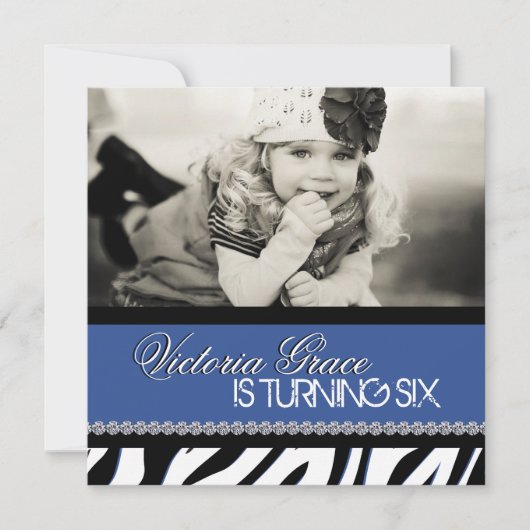 Zebra Print Party Einladung (Vorderseite)