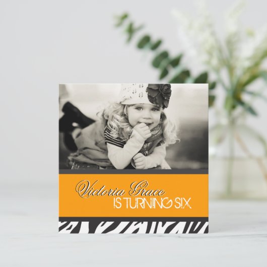 Zebra Print Party Einladung (Stehend Vorderseite)