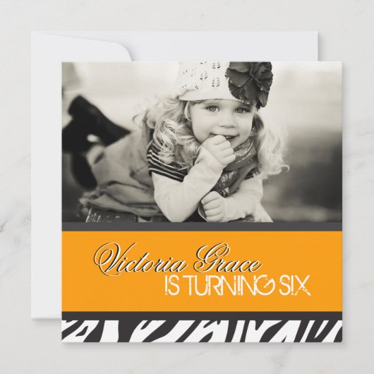 Zebra Print Party Einladung (Vorderseite)