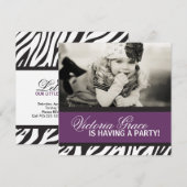 Zebra Print Party Einladung (Vorne/Hinten)