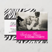 Zebra Print Party Einladung (Vorne/Hinten)