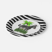 Zebra Print Party Pappteller (Schrägansicht)