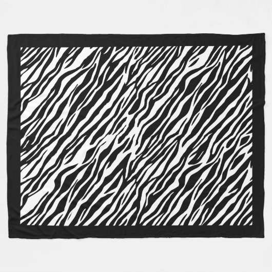 Zebra Print Pattern Fleece Blanket (Vorderseite (Horizontal))