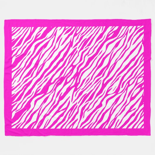 Zebra Print Pattern Fleece Blanket (Vorderseite (Horizontal))