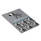 Zebra Print Pattern Individuelle Name Notizblock (Rechte Seite)