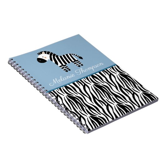 Zebra Print Pattern Individuelle Name Notizblock (Rechte Seite)
