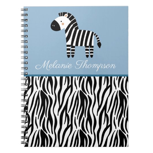 Zebra Print Pattern Individuelle Name Notizblock (Vorderseite)