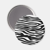 Zebra Print Pattern - Schwarz und Weiß Magnet (Vorderseite/Rückseite)