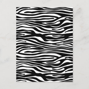 Zebra Print Pattern - Schwarz und Weiß Postkarte