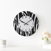 Zebra Print Pattern Wall Clock Große Wanduhr (Zuhause)