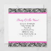 Zebra Print Peace Sign Geburtstagsparty Einladung (Rückseite)