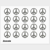 Zebra Print Peace Sign Sticker (Blatt)