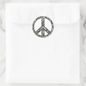 Zebra Print Peace Sign Sticker (Tasche)