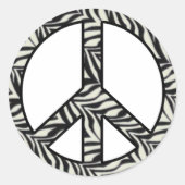 Zebra Print Peace Sign Sticker (Vorderseite)