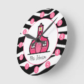 Zebra Print Personalisiert Clock für Lehrer Runde Wanduhr (Winkel)