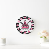 Zebra Print Personalisiert Clock für Lehrer Runde Wanduhr (Zuhause)
