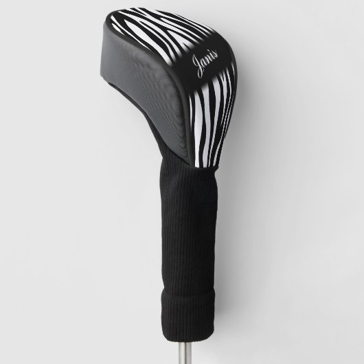 Zebra Print Personalisiert Golf Headcover (angewinkelt)