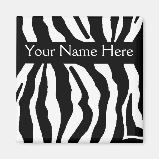 Zebra Print Personalisiert Name Magnet (Vorne)