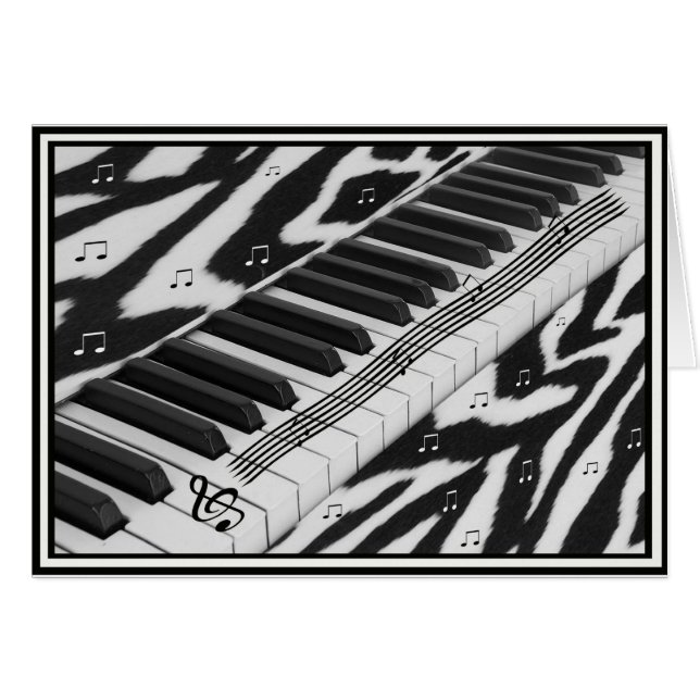 Zebra Print Piano Keyboard (Vorderseite (Horizontal))