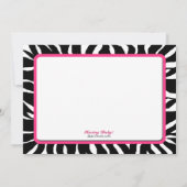 Zebra Print Pink Birth Ankündigungen (Rückseite)