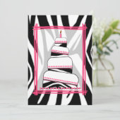Zebra Print & Pink Geburtstagsparty Einladung (Stehend Vorderseite)