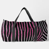 Zebra Print Pink Glitzern Monogram Large Duffle Bag (Vorderseite)