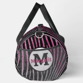 Zebra Print Pink Glitzern Monogram Large Duffle Bag (Rechts)