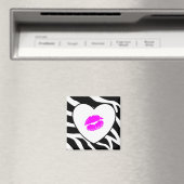 Zebra Print Pink Kiss Magnet (In Situ (Geschirrspüler))