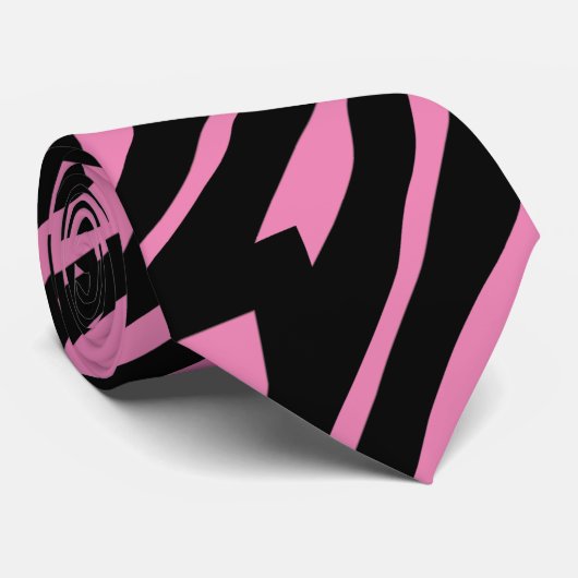Zebra Print Pink Krawatte (Gerollt)