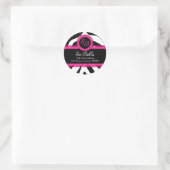 Zebra Print & Pink Lace Monogram Stickers (Tasche)