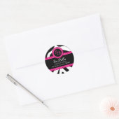 Zebra Print & Pink Lace Monogram Stickers (Umschlag)
