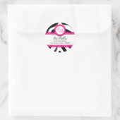 Zebra Print & Pink Lace Monogram Stickers (Tasche)