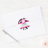 Zebra Print & Pink Lace Monogram Stickers (Umschlag)