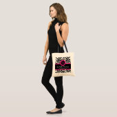 Zebra Print & Pink Lace Monogram Tragetasche (Vorderseite (Model))