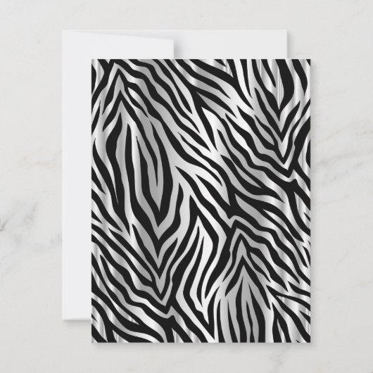 Zebra Print Pink Ribbon & Diamond Mode Sechzehn Einladung (Rückseite)