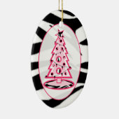 Zebra Print & Pink Weihnachtsbaum Ornament (Rechts)