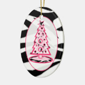 Zebra Print & Pink Weihnachtsbaum Ornament (Links)