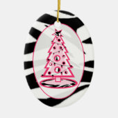 Zebra Print & Pink Weihnachtsbaum Ornament (Vorne)