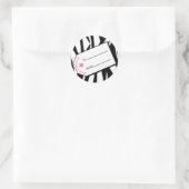Zebra Print & Pink Weihnachtsgeschenk Tag Sticker (Tasche)