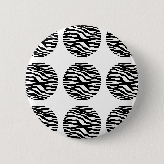 Zebra Print Polka Dots Button (Vorderseite)