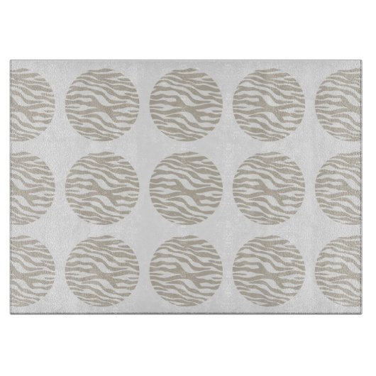 Zebra Print Polka Dots Cutting Board Schneidebrett (Vorderseite)
