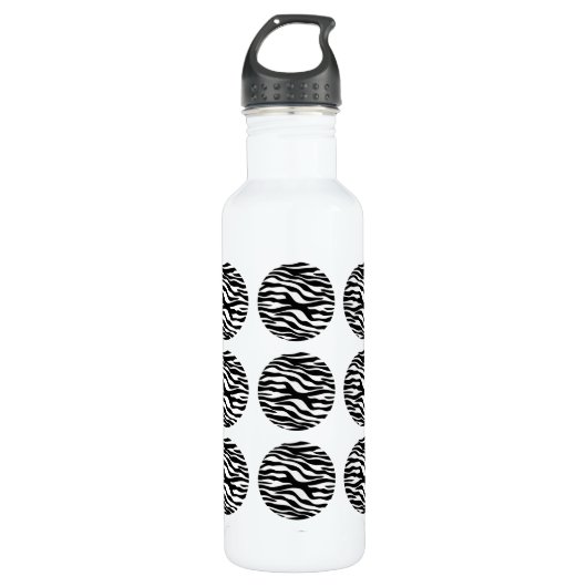 Zebra Print Polka Dots Edelstahlflasche (Vorderseite)